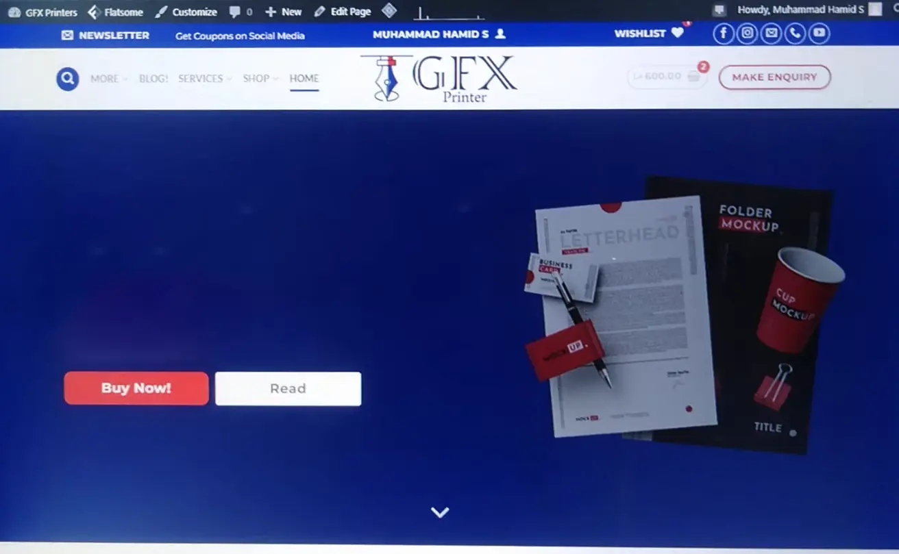 Screenshot of under developing GFXPrinter.com on July 2022
